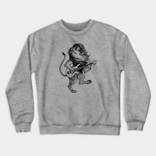 SEEMBO Lion Playing Guitar Musician Guitarist Music Fun Band Crewneck Sweatshirt